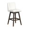 Armen Living Basila Swivel Bar Stool in Gray Oak Wood Finish with Pearl Fabric 840254332225 - alternate 1